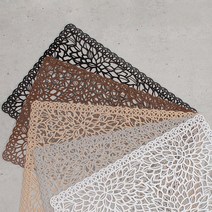다용도 PVC 레이스 테이블 매트 5color 인테리어 소품 화분 소형가전 티 식탁 매트 깔개, 화이트