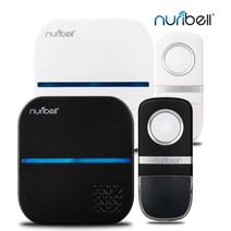 [누리벨] 무선 라인 차임벨 NB-201RB (송수신기 세트) / 80M 무시공 초인종 도어벨 현관벨, 블랙