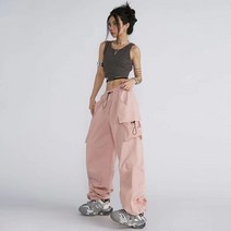 urkoteer와이드팬츠 여성 와이드스트레이트팬츠 멀티포켓치노팬츠 w-029