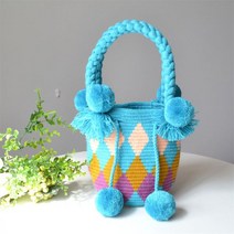 콜롬비아 수 우븐 와유백 wayuu Mini 스몰 토트백
