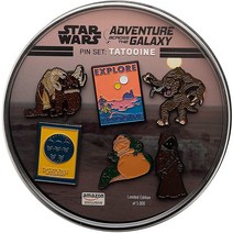 STAR WARS Tatooine 금속 기반 및 에나멜 6 라펠 핀 세트는 공식 라이선스 16cm 원형 윈도우 박스에 제공됩니다. (아마존 독점), Yavin