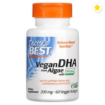 닥터스베스트 식물성 오메가3 DHA 200mg 60베지캡슐 비건 베지테리언 불포화 지방산 algae Vegan Vegetarian 미세 조류 베지테리안 오메가-3 도코사헥사엔산