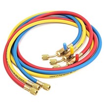 HVAC 에어컨 냉매 충전 호스 세트 차단 밸브 포함 150cm 14 인치 R12 R22 R502 배송, 1.5m, 01 1.5m
