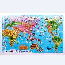 아이윙스 80000 바니랜드 세계지도 자석퍼즐 액자 74조각, 상세페이지 참조