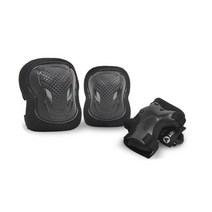 에어워크 아동/청소년/여성 인라인 보호대 세트 손목2개+팔꿈치2개+무릎2개 수납주머니 포함, 블랙(블랙)