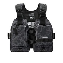 시마노 SHIMANO VF-068T 낚시 라이트 라이프 조끼 플로팅 베스트, 그레이 카모