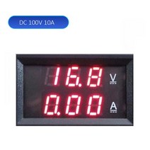 DC 100V 1A 50A 전압계 전류계 파란색 + 빨간색 LED 앰프 듀얼 디지털 게이지 자동차 모터사이클 측정기, 06 Red Red 10A