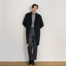 블랙 싱글 울 코트 (FDLAX7557)