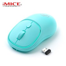 imice 충전식 무선 마우스 자동 컴퓨터 led 미니 1600 dpi 인체 공학적 게임 mause 노트북 pc 용 광학 usb, 파란색