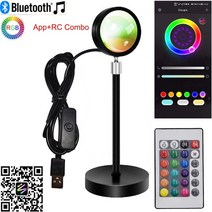 우주무드등 LED간접조명 달무드등 간접등 취침등 rgb 무드 램프 led 일몰 무지개, 세트1