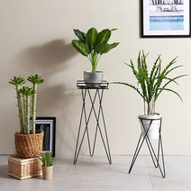 화분받침대 철제 플랜트 스탠드 진열대 가든인테리어 화분정리대, 02.블랙:01.400(소형)