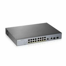 Zyxel Nebula 5포트 기가비트 스마트 관리 PoE+ (2 PoE++ 포트) 스위치 60와트 예산 및 Nebula 클라우드 관리 기능이 있는 SFP 1개 장거리 PoE, Smart Managed l 18-port l 250W