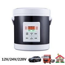 DMWD-자동차 홈 듀얼 사용 1.6L 밥솥 12V/24V/220V 인터페이스 마이크로 인텔리전스 요리 냄비 스티머 자동차 트럭 여행용, Black Chinese_12V-24V