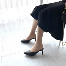 국내제작 발편한 브이컷팅 스틸레토 뮬 7cm 여성 블로퍼