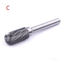 1pcs 6mm * 12mm 초경 텅스텐 강철 그라인딩 헤드 더블 컷 밀링 커터 목공 로타리 파일 CNC 도구 조각, 02 C