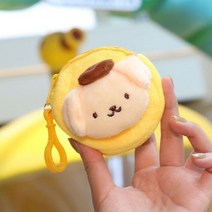 핑크 커비 플러시 장난감 동전 지갑 만화 부드러운 봉제 인형 동물 펜던트 애니메이션 귀여운 헤드폰 가방 소녀 크리스마스 선물, 8cm pudding dog