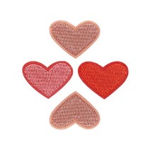의류 리폼 패치 열접착 에코백 장식 하트 빨강