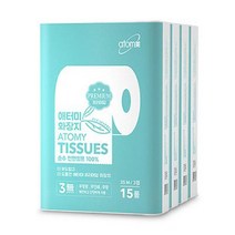 애터미 화장지 4D엠보싱 60롤 15롤 x 4세트) 리뉴얼 최신제조 1021453