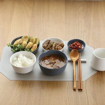 싸고 예쁜 모노 1인 9P 혼밥 자취 한식 그릇식기세트, 화이트&그레이