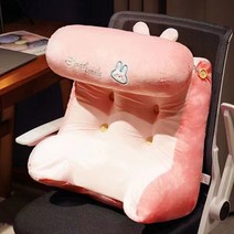puildaug 침대 옆 부드러운 가방 큰 등받이 쿠션 소파 다다미 독서 침대 베개 삼각형 허리 베개 이동식 베개, 흰토끼다기능허리 한 사이즈, 핑크 토끼 (높이 조절 가능)