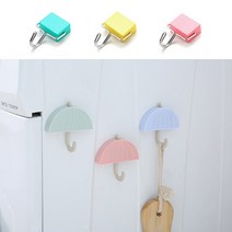 호쿠호니 현관마스크걸이 자석훅 보관 열쇠 못대신 차키 파스텔 고리, 파스텔 우산 자석고리 핑크