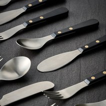 실버 커트러리 세트 디저트 포크 나이프 스푼 젓가락 카페 10종류, 티포크