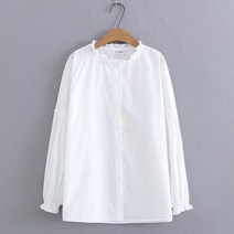 빅사이즈 화이트 면 셔츠 여성 합창단