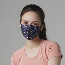 비토 플라워패턴3종 그래핀 신소재 피톤치드 향균기능 패션마스크, M(여성), 네이비