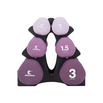 아이워너 네오프렌 삼각아령 1kg x 2p + 1.5kg x 2p + 3kg x 2p + 아령거치대 세트, 4세트