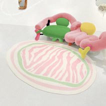 얼룩말 지브라 패턴 핑크 퍼플 블루 매트 거실 인테리어 러그 카페트