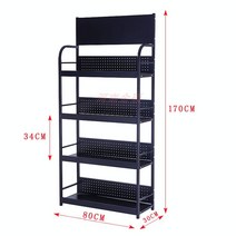 이동식 편의점 과자 진열대 매대 수납대 철제 선반, 블랙803004층밴딩고변, 1개