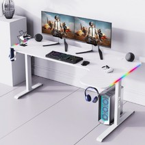 아우스 코너형 컴퓨터책상 ㄱ자형 게이밍책상 L자형 카본책상 LED 게이밍데스크 좌 우 선택가능 1400 1600 1800, 흰색 RGB형 180cm(우측)