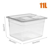 슬로우 쿠커 부품 교체 설치 sous vide 용기 뚜껑이 있는 11 리터 water tank bath for circulator sous vide culinary slow, 11리터