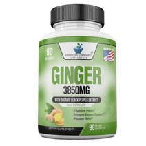 생강 뿌리 캡슐 유기농 3850mg 생강 분말 생강 보충제 생강 캡슐 생강 알약 생강 추출물 유기농 생강 뿌리 면역 지원 생강 씹기 대체 90 식물성 캡슐