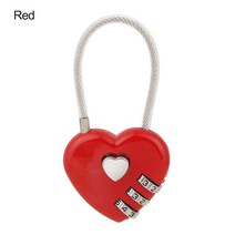 자물쇠 3 Digit Combination Suitcase Password Code Lock Padlock Travel padlock Anti-theft Backpack Small, [04] red