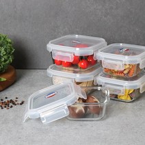 오븐글라스 유리밀폐용기 3종세트 5종세트, 3종 320ml×3, 1세트