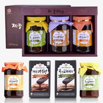 제주 댕 유자청 더덕청 도라지청 3종 제주 댕유자 차 제주 더덕 청 제주 도라지 청 선물세트 더덕차 도라지차 제주특산물 제주여행선물 부모님 추석선물, 댕 유자청 더덕청 도라지청 선물세트