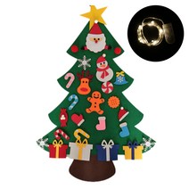 DIY 펠트 크리스마스 트리 나무 만들기 KC인증 - 셀프 부직포 트리 전구 장식 어린이 벽트리, 트리E+전구추가