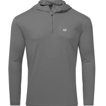 마라톤 싱글렛 남성용 UPF 50 + 긴 소매 티셔츠 자외선 차단 후드 야외 낚시 하이킹 빠른 건조 경량 상의, L, CXY2233-CharcoalGrey