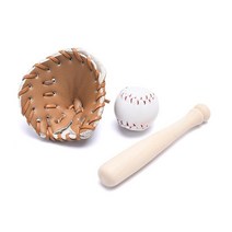 투수 글러브 야구 입문용 초보 3개/대 1/12 Dollhouse 미니 야구 박쥐 장갑 및 공 모델 게임 장식품 인형, 04 BR