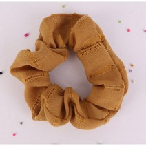 리넨 곱창머리 끈 헤어 밴드 자수 스크런치 슈슈 고무줄