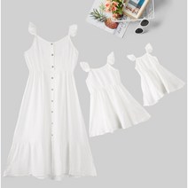 돌촬영패밀리룩 엄마딸 드레스 모녀 드레스 커플룩 작은 플라잉 슬리브 버블 코튼 드레스 크롤링 옷