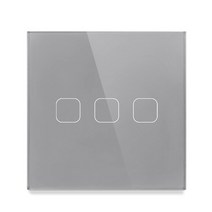iot스위치 Esoola 벽 터치 센서 스위치 EU/UK 표준 조명 크리스탈 유리 전원 1/2/3 갱 단방향 AC220 라이트 월, [03] 3 Gang 1 Way White