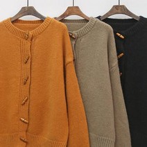 시드마켓 / 우드 버튼 니트 가디건 210N403S 빅사이즈 여성