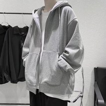 이유까까 남성용 와이드 오버핏 기모 후드집업