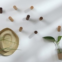 분위기있는 벽고정 옷걸이 고급형 원목 나무 후크 다용도 걸이 마스크 자동차키 벽고정 현관문 나무 후크 미디어나무, 일자형후크(호두나무)10cm