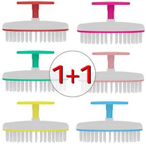 [1+1] (고급형 샴푸브러쉬 C타입 1P+1P=2P) 두피마사지기 지압기 안마기 헤어 두피 머리 마사지 브러쉬 안마 지압 봉 헤어빗 머리빗, 핑크 1P, 핑크 1P