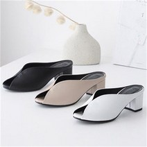 베리슈 베리슈 5cm 가죽 토오픈 뮬 슬리퍼 블로퍼힐 (7018248)