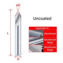 공구부품 목공 DIY 벤치 목공기계 Tooleye 카바이드 스폿 드릴 비트 60 90 120 학위 CNC 드릴링 가이드 도구 위치 센터 라우터 금속 모따기 엔드 밀, D5x50L+Uncoated 60 Degree