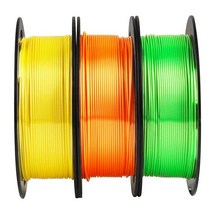 MIKA3D 1.75mm PLA 필라멘트 번들 스풀 3개 팩 (화이트/블랙/블루) 3D 프린터와 널리 호환 0.5kg(1파운드)/스풀 총 1.5kg(1.1파운드)/스풀 3, Silk Orange Silk Yellow Silk L, Silk Orange Silk Yellow Silk L